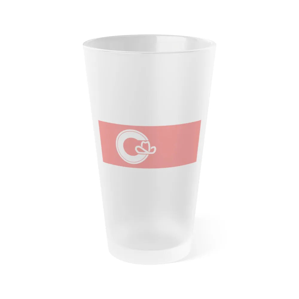 Flag of Calgary Alberta Canada - Frosted Pint Glass 16oz-16oz-Frosted-Go Mug Yourself