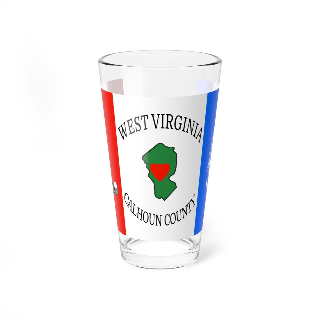 Flag of Calhoun County West Virginia (United States) Pint Glass 16oz 16oz - Go Mug Yourself