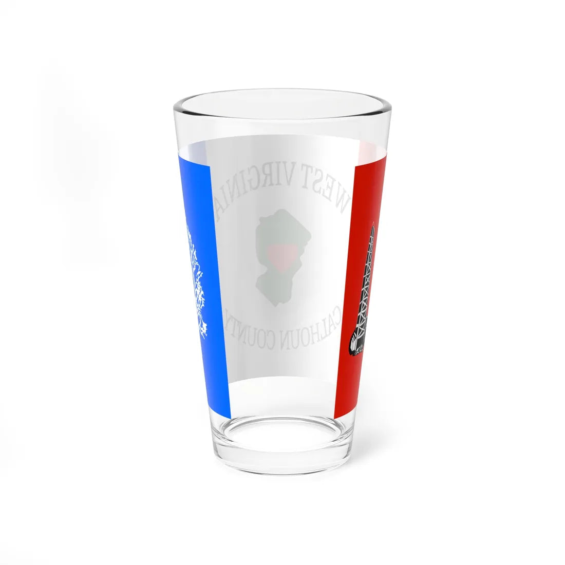 Flag of Calhoun County West Virginia (United States) Pint Glass 16oz - Go Mug Yourself