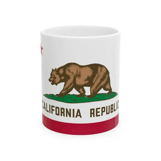 Flag of California 3-2 (United States) White Coffee Mug 11oz - Go Mug Yourself