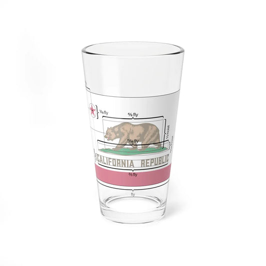 Flag of California Metrics (United States) Pint Glass 16oz 16oz - Go Mug Yourself