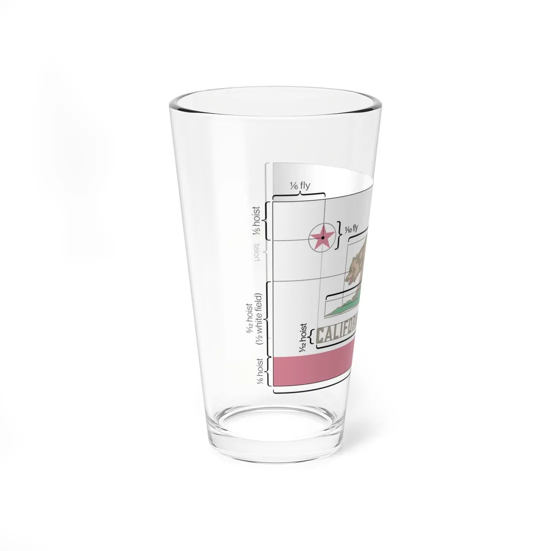 Flag of California Metrics (United States) Pint Glass 16oz - Go Mug Yourself