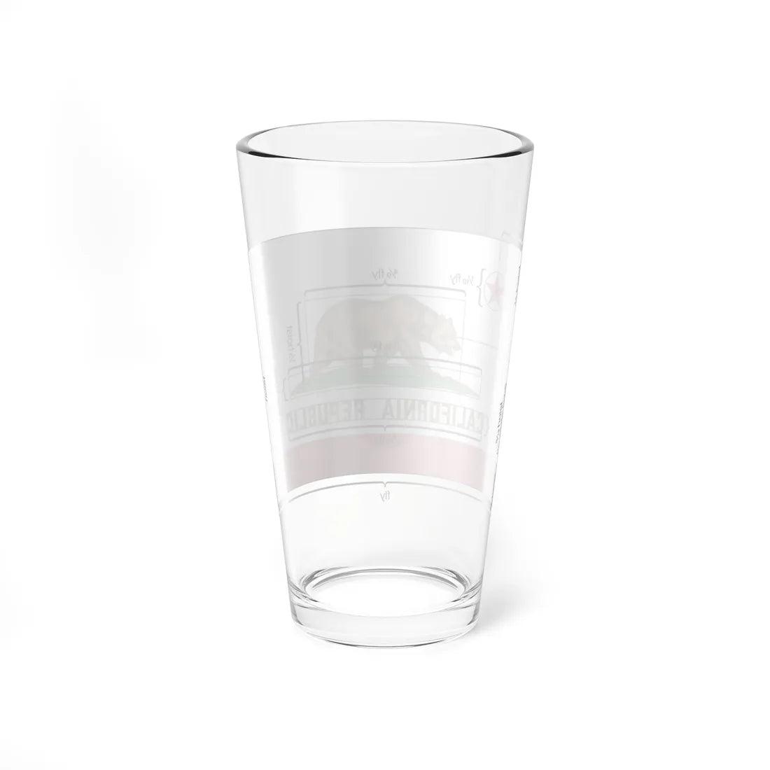 Flag of California Metrics (United States) Pint Glass 16oz - Go Mug Yourself