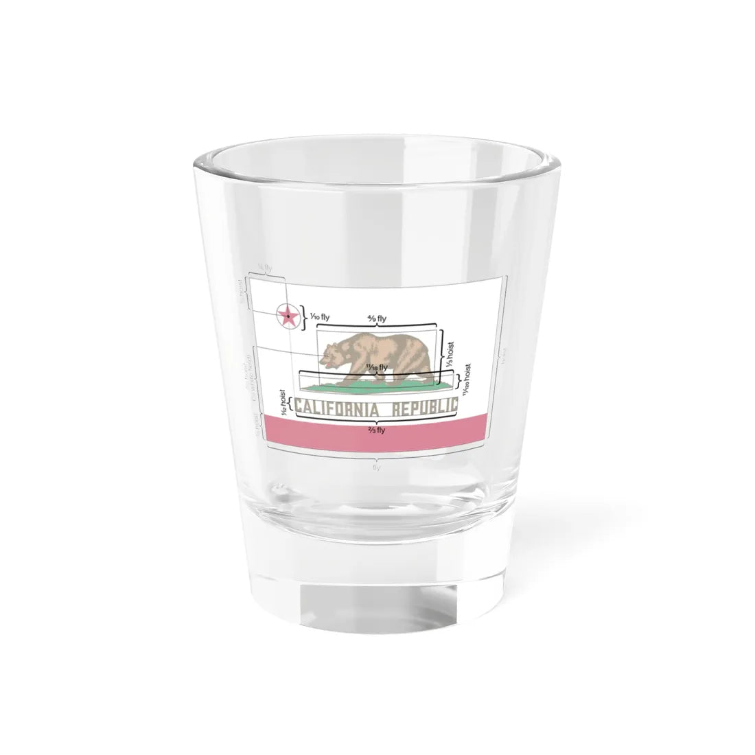 Flag of California Metrics (United States) Shot Glass 1.5oz 1.5oz - Go Mug Yourself