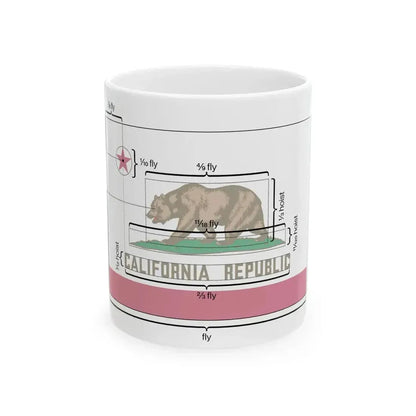 Flag of California Metrics (United States) White Coffee Mug 11oz - Go Mug Yourself