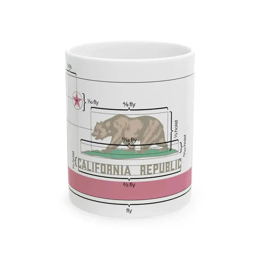 Flag of California Metrics (United States) White Coffee Mug 11oz - Go Mug Yourself