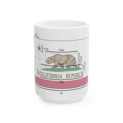 Flag of California Metrics (United States) White Coffee Mug 15oz - Go Mug Yourself