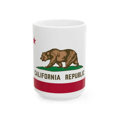 Flag of California (United States) White Coffee Mug 15oz - Go Mug Yourself