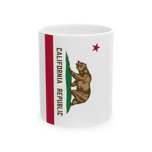 Flag of California vertical (United States) White Coffee Mug 11oz - Go Mug Yourself