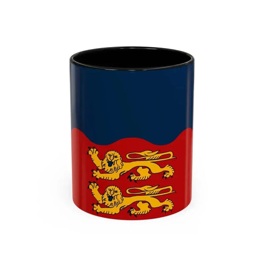 Flag of Calvados France 2 - Accent Coffee Mug 11oz Black - Go Mug Yourself