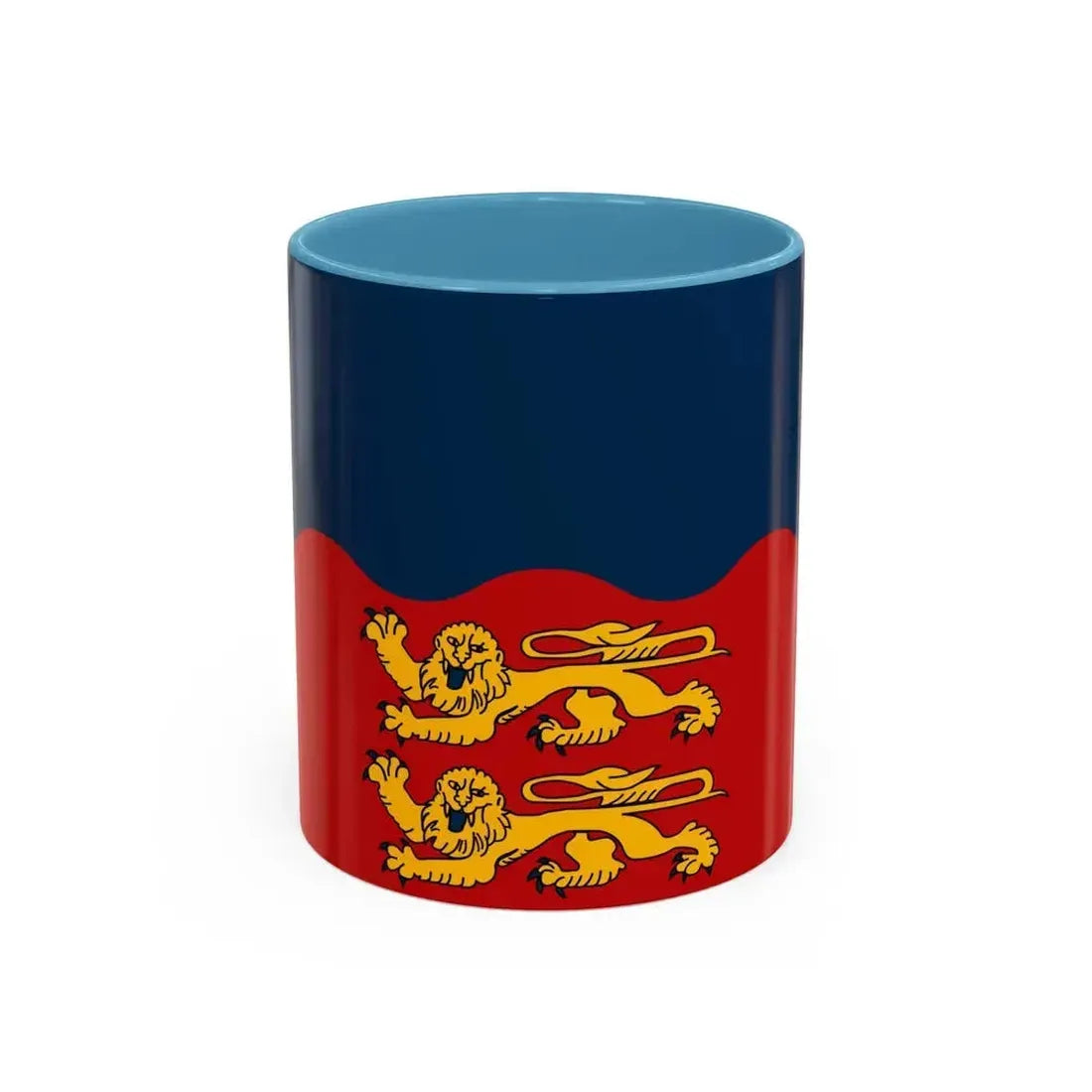 Flag of Calvados France 2 - Accent Coffee Mug 11oz Light Blue - Go Mug Yourself