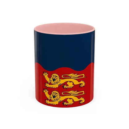 Flag of Calvados France 2 - Accent Coffee Mug 11oz Pink - Go Mug Yourself