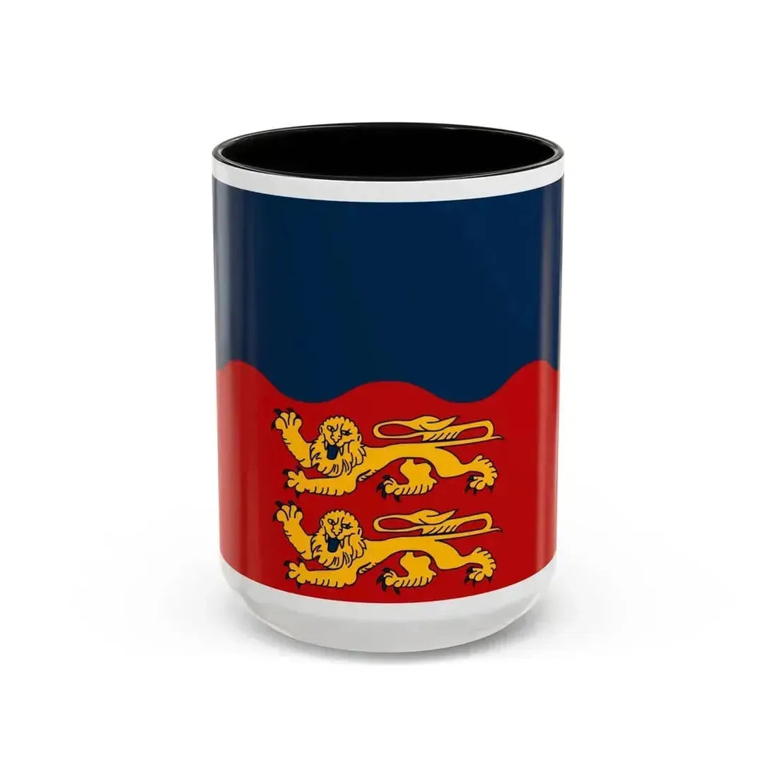 Flag of Calvados France 2 - Accent Coffee Mug 15oz Black - Go Mug Yourself