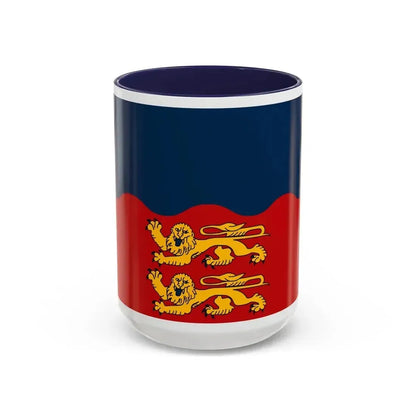 Flag of Calvados France 2 - Accent Coffee Mug 15oz Navy - Go Mug Yourself