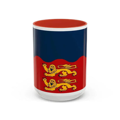 Flag of Calvados France 2 - Accent Coffee Mug 15oz Red - Go Mug Yourself