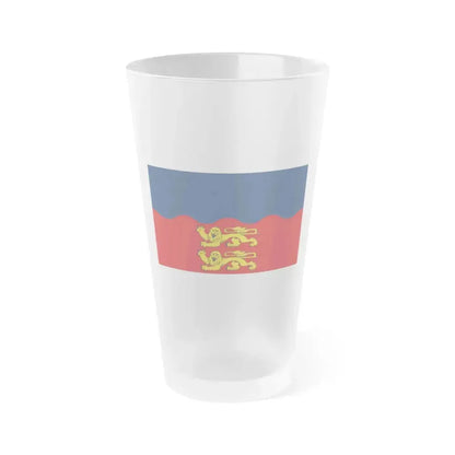 Flag of Calvados France 2 - Frosted Pint Glass 16oz 16oz Frosted - Go Mug Yourself