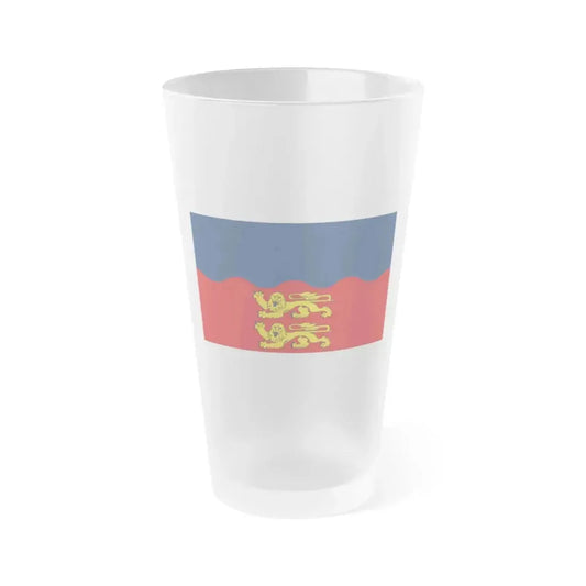 Flag of Calvados France 2 - Frosted Pint Glass 16oz 16oz Frosted - Go Mug Yourself