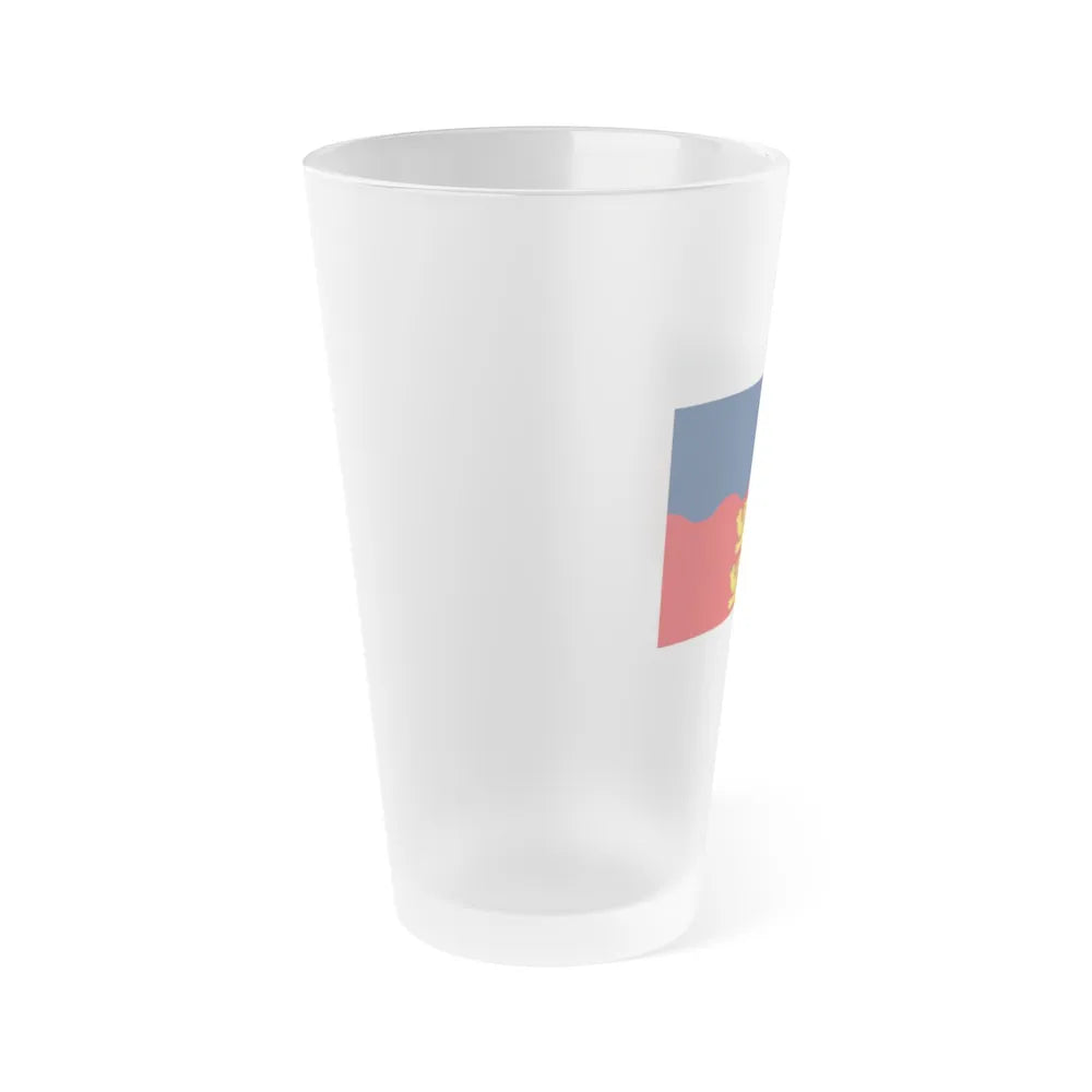 Flag of Calvados France 2 - Frosted Pint Glass 16oz-Go Mug Yourself