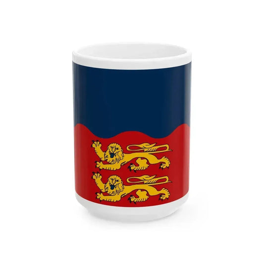 Flag of Calvados France 2 - White Coffee Mug 15oz - Go Mug Yourself