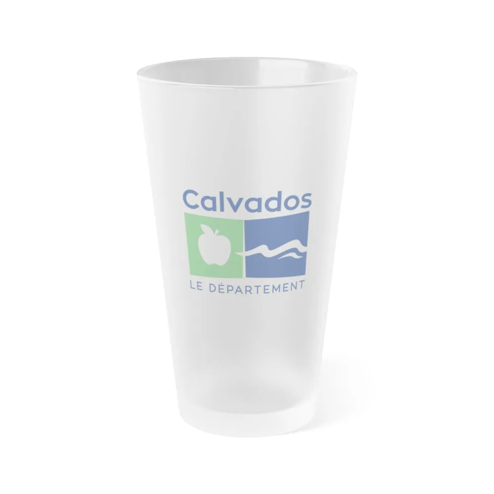 Flag of Calvados France - Frosted Pint Glass 16oz-16oz-Frosted-Go Mug Yourself