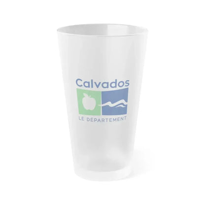 Flag of Calvados France - Frosted Pint Glass 16oz 16oz Frosted - Go Mug Yourself
