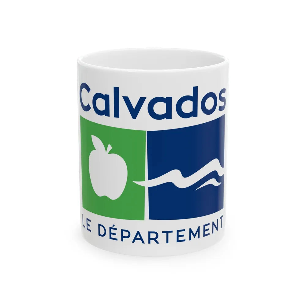 Flag of Calvados France - White Coffee Mug-11oz-Go Mug Yourself