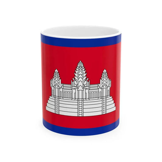Flag of Cambodia 1863-1948 (Cambodia) White Coffee Mug 11oz - Go Mug Yourself