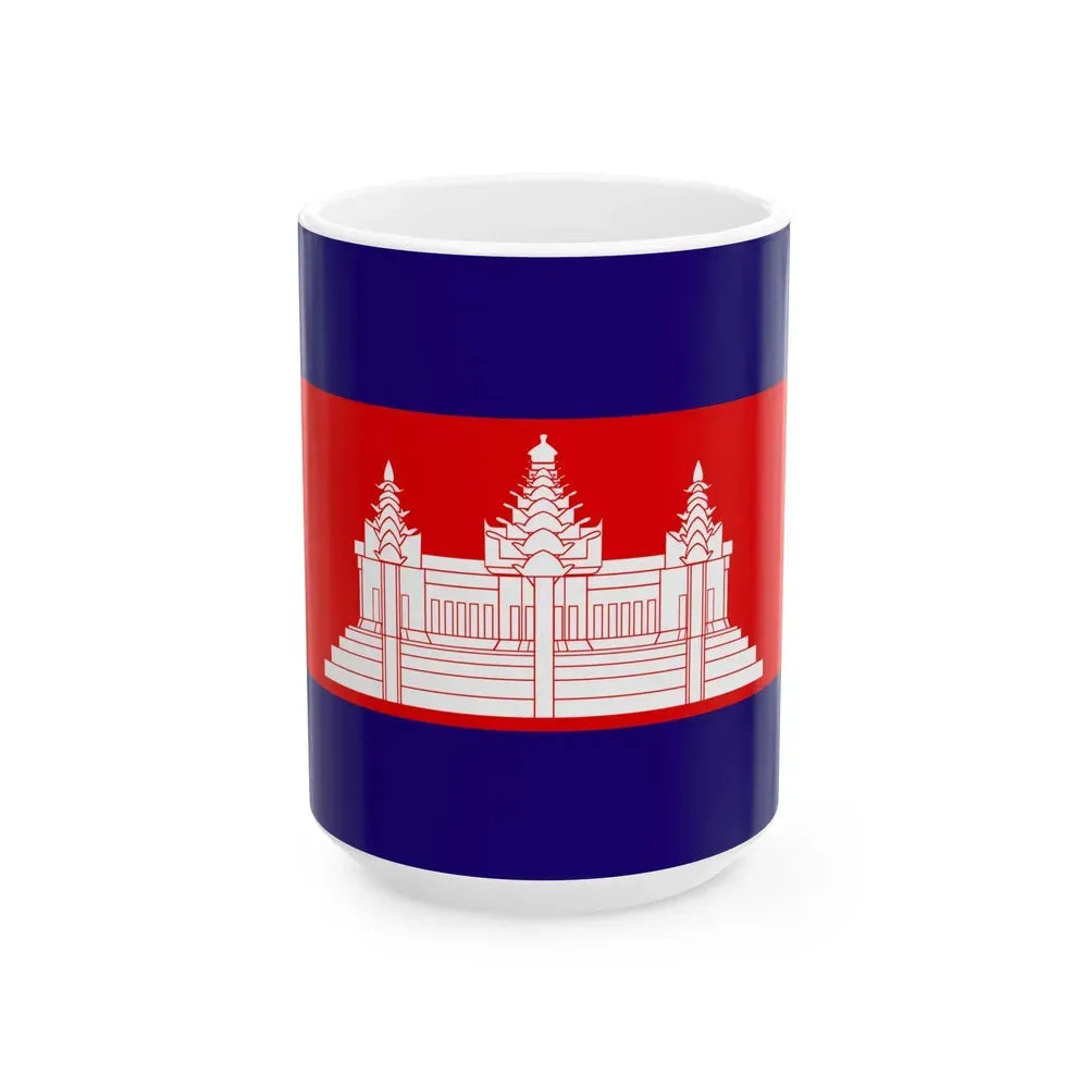 Flag of Cambodia 1948-1970 (Cambodia) White Coffee Mug 15oz - Go Mug Yourself