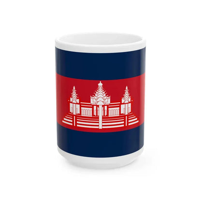 Flag of Cambodia 1948-1970 dark colors (Cambodia) White Coffee Mug 15oz - Go Mug Yourself