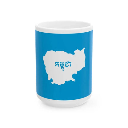 Flag of Cambodia 1992-1993 (Cambodia) White Coffee Mug 15oz - Go Mug Yourself