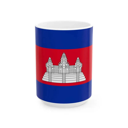 Flag of Cambodia (Cambodia) White Coffee Mug 15oz - Go Mug Yourself