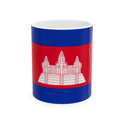 Flag of Cambodia type 2 (Cambodia) White Coffee Mug 11oz - Go Mug Yourself