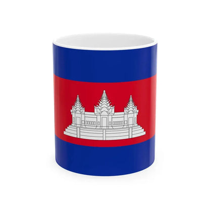 Flag of Cambodia type 3 (Cambodia) White Coffee Mug 11oz - Go Mug Yourself