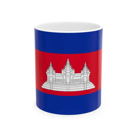 Flag of Cambodia type 3 (Cambodia) White Coffee Mug 11oz - Go Mug Yourself