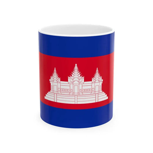Flag of Cambodia type 4 (Cambodia) White Coffee Mug 11oz - Go Mug Yourself