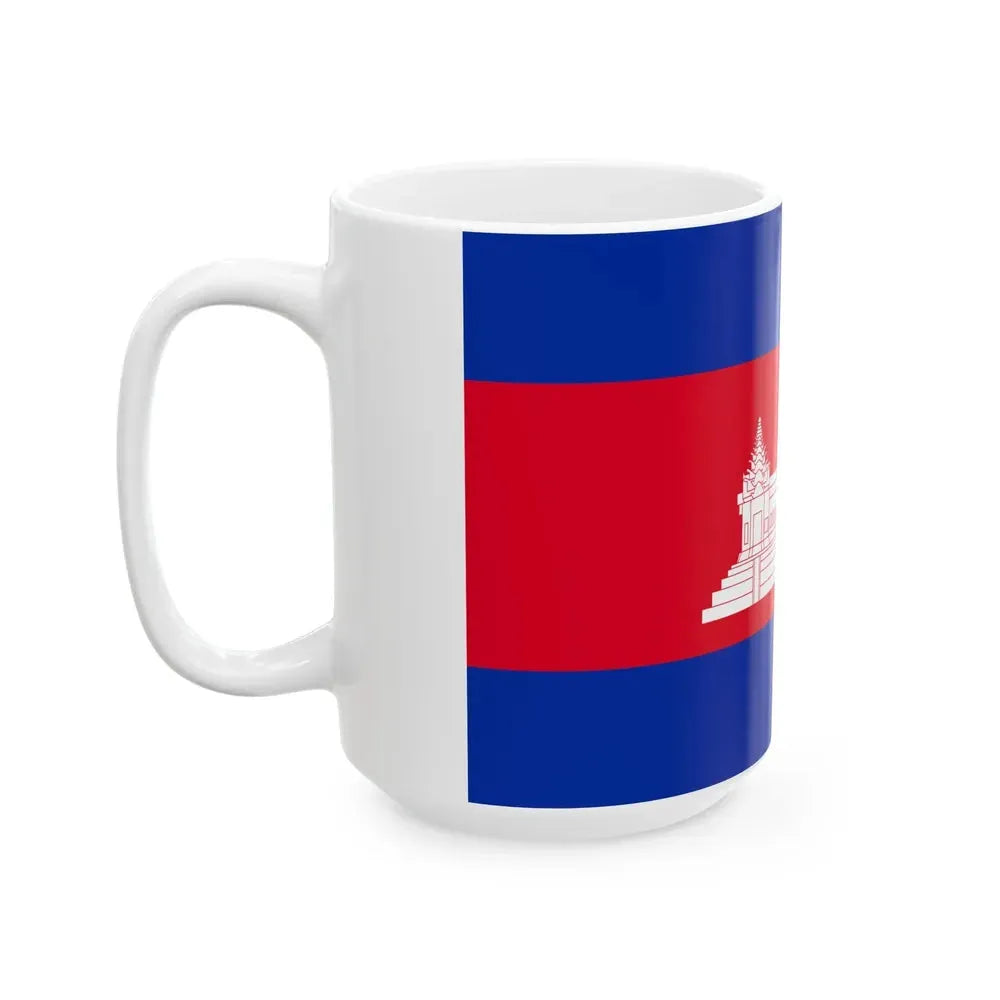 Flag of Cambodia type 4 (Cambodia) White Coffee Mug - Go Mug Yourself