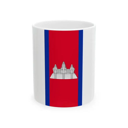 Flag of Cambodia vertical (Cambodia) White Coffee Mug 11oz - Go Mug Yourself