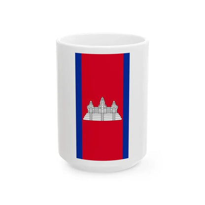 Flag of Cambodia vertical (Cambodia) White Coffee Mug 15oz - Go Mug Yourself