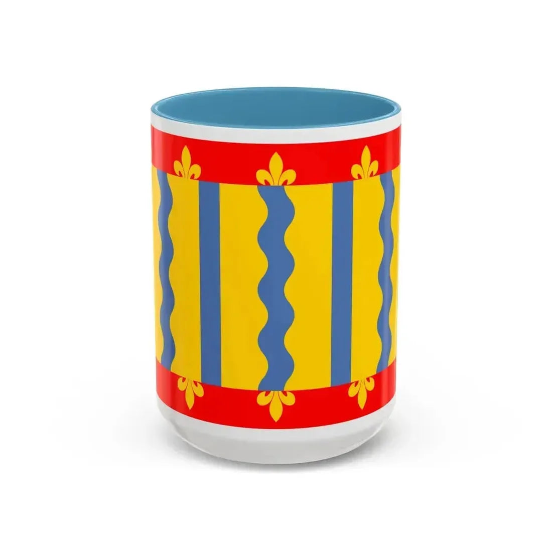 Flag of Cambridgeshire UK - Accent Coffee Mug 15oz Light Blue - Go Mug Yourself