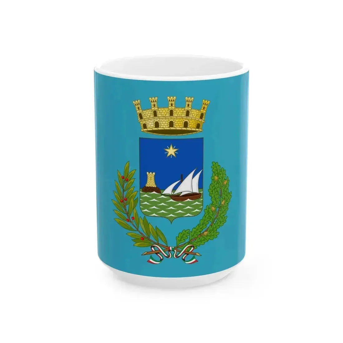 Flag of Camogli (Italy) White Coffee Mug 15oz - Go Mug Yourself