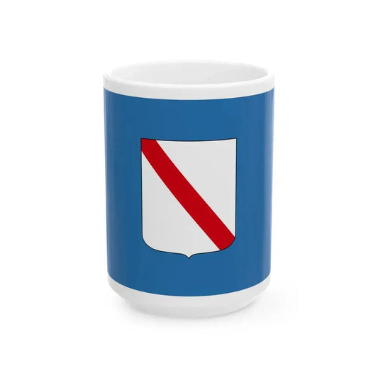 Flag of Campania Italy - White Coffee Mug 15oz - Go Mug Yourself