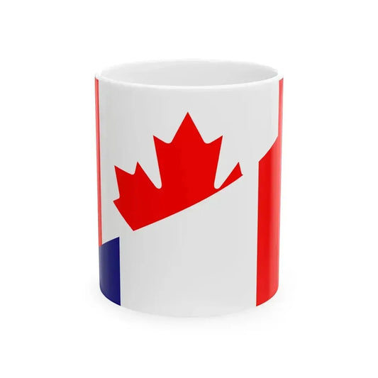 Flag of Canada and France (Canada) White Coffee Mug 11oz - Go Mug Yourself