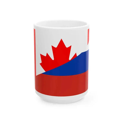 Flag of Canada and Russia (Canada) White Coffee Mug 15oz - Go Mug Yourself