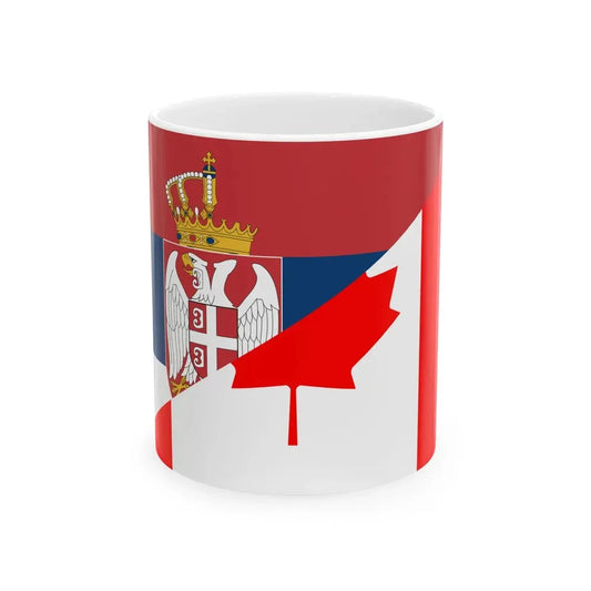Flag of Canada and Serbia (Canada) White Coffee Mug 11oz - Go Mug Yourself