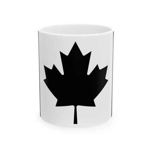 Flag of Canada black and white (Canada) White Coffee Mug 11oz - Go Mug Yourself