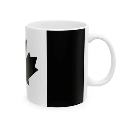 Flag of Canada black and white (Canada) White Coffee Mug - Go Mug Yourself