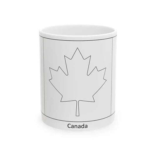 Flag of Canada colouring page (Canada) White Coffee Mug 11oz - Go Mug Yourself