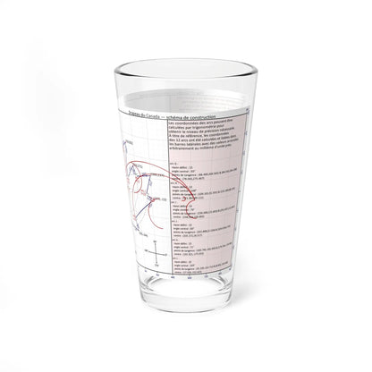 Flag of Canada construction sheet - leaf geometry (Canada) Pint Glass 16oz - Go Mug Yourself