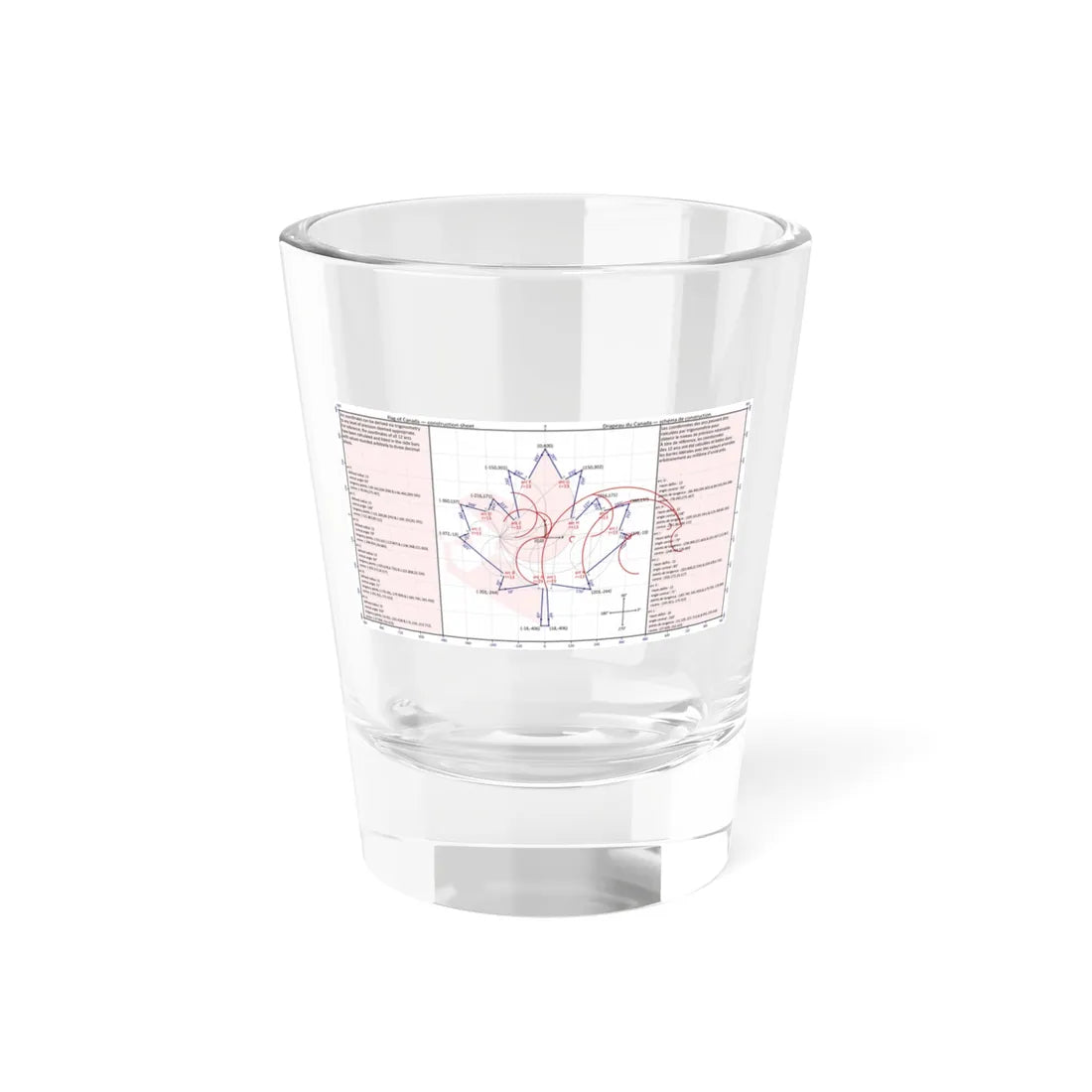 Flag of Canada construction sheet - leaf geometry (Canada) Shot Glass 1.5oz 1.5oz - Go Mug Yourself