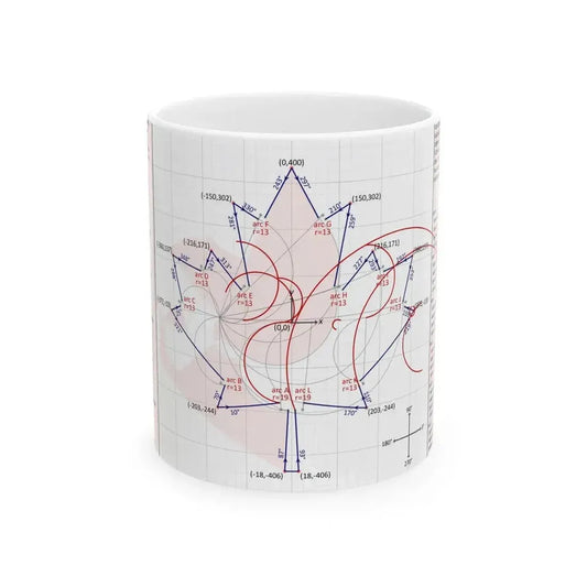 Flag of Canada construction sheet - leaf geometry (Canada) White Coffee Mug 11oz - Go Mug Yourself